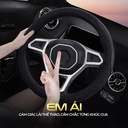 Bao vô lăng CIND PU+TPE E011 size M đen/đen