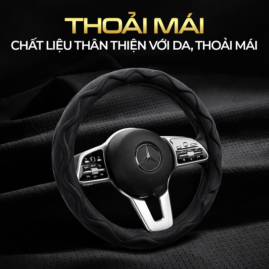 Bao vô lăng CIND PU+TPE Y019 size M đen