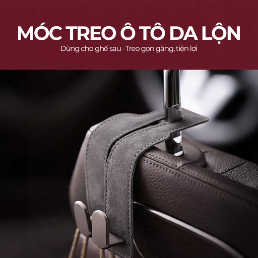 [MTBON021X] CIND BO-N021 (Xám) Móc treo đôi sau ghế (da)