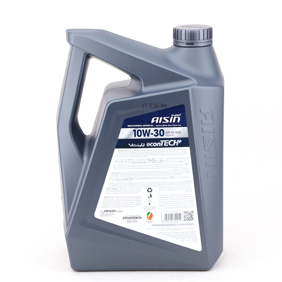 Nhớt Động Cơ Aisin 10W-30 CI-4/SL econTECH+ Fully Synthetic 6 Lít ECSI1036PB