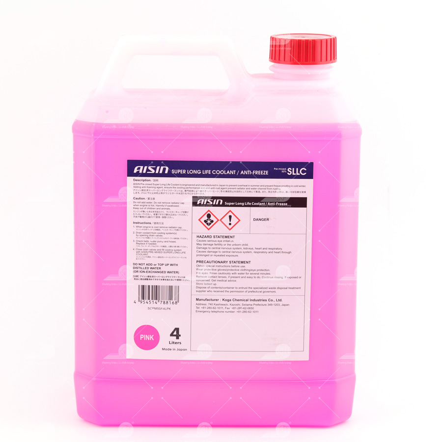 Nước giải nhiệt Aisin (màu hồng/ 4 Lít) Glycol 50% SCPM50A4LPK