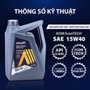 Nhớt Động Cơ Aisin 15W-40 CI4/SL Semi Synthetic 4 Lít ECSI1544P