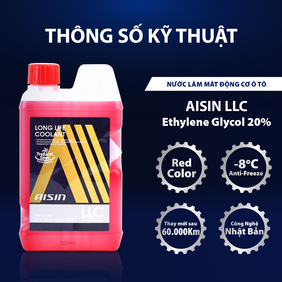 Nước giải nhiệt Aisin (màu đỏ/ 1 Lít) LCPM20A1LR