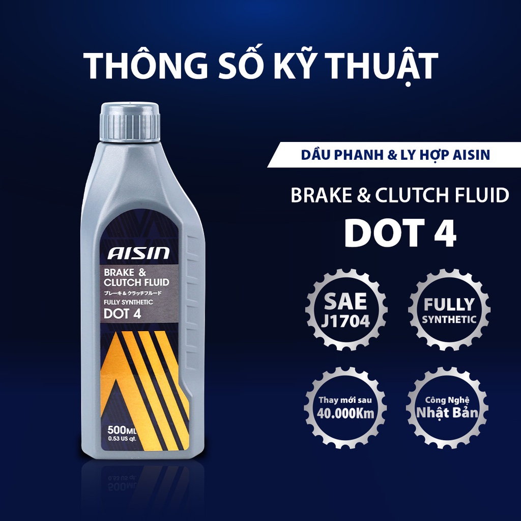 Dầu thắng Aisin DOT 4 0.5 Lít BFSDT405L