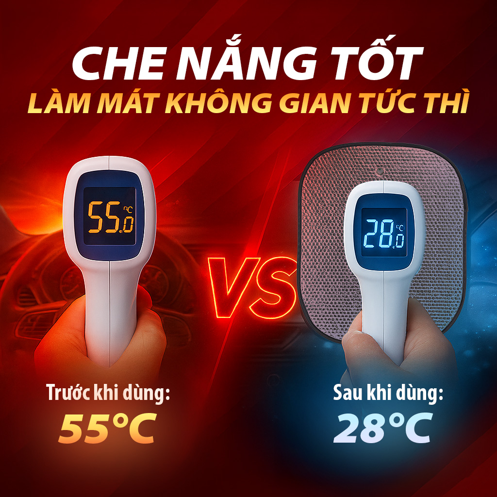 Che nắng xốp tròn lớn CIND (màu bạc/xanh) CD-C043 44*52CM 1SET/2PCS 