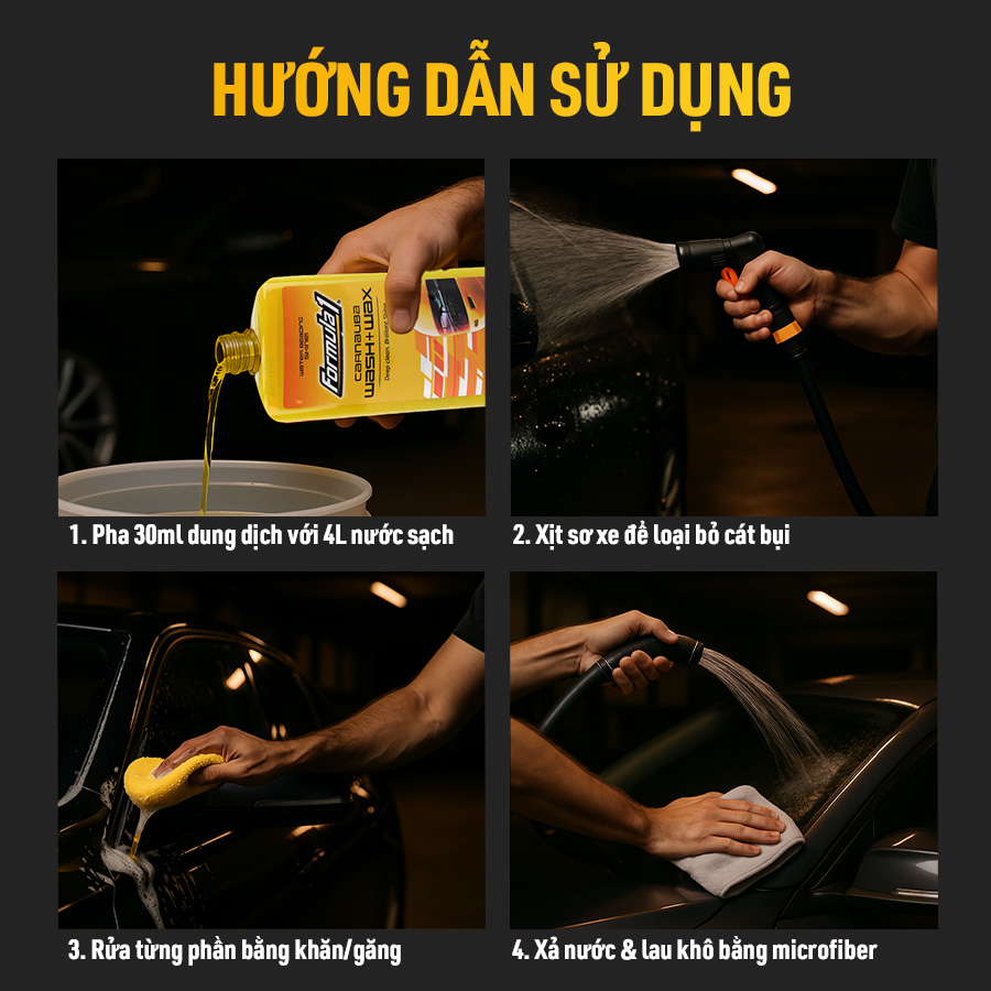 Nước rửa xe có chất đánh bóng Formula 1 ( Wash & wax ) 473ML #615016