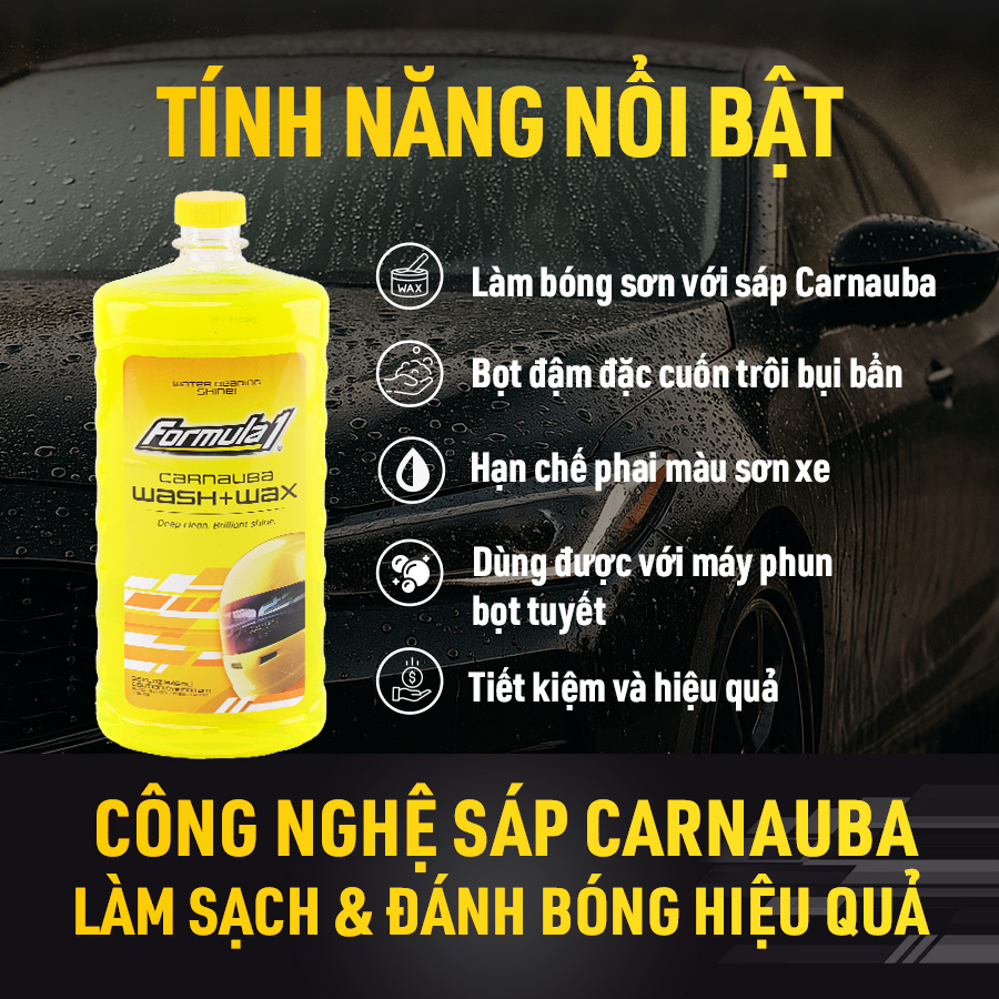Nước rửa xe có chất đánh bóng Formula 1 ( Wash & wax ) 946ML #613700