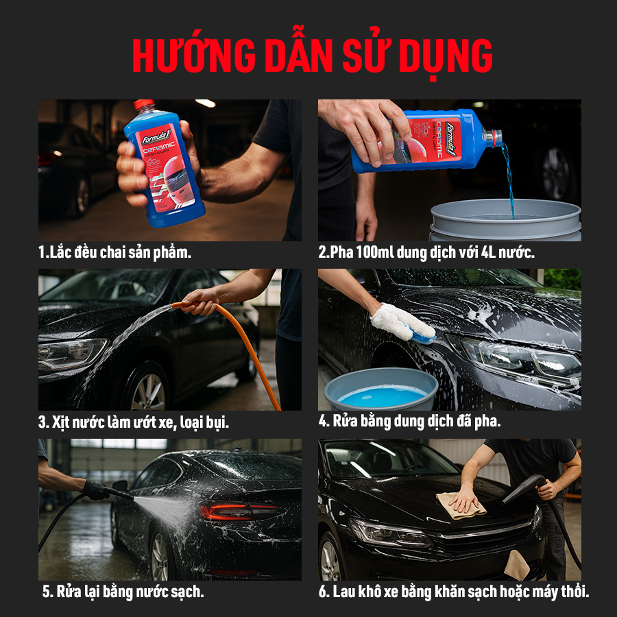Nước rữa xe có đánh bóng Ceramic đậm đặc Formula 1 (946ml) # 617700