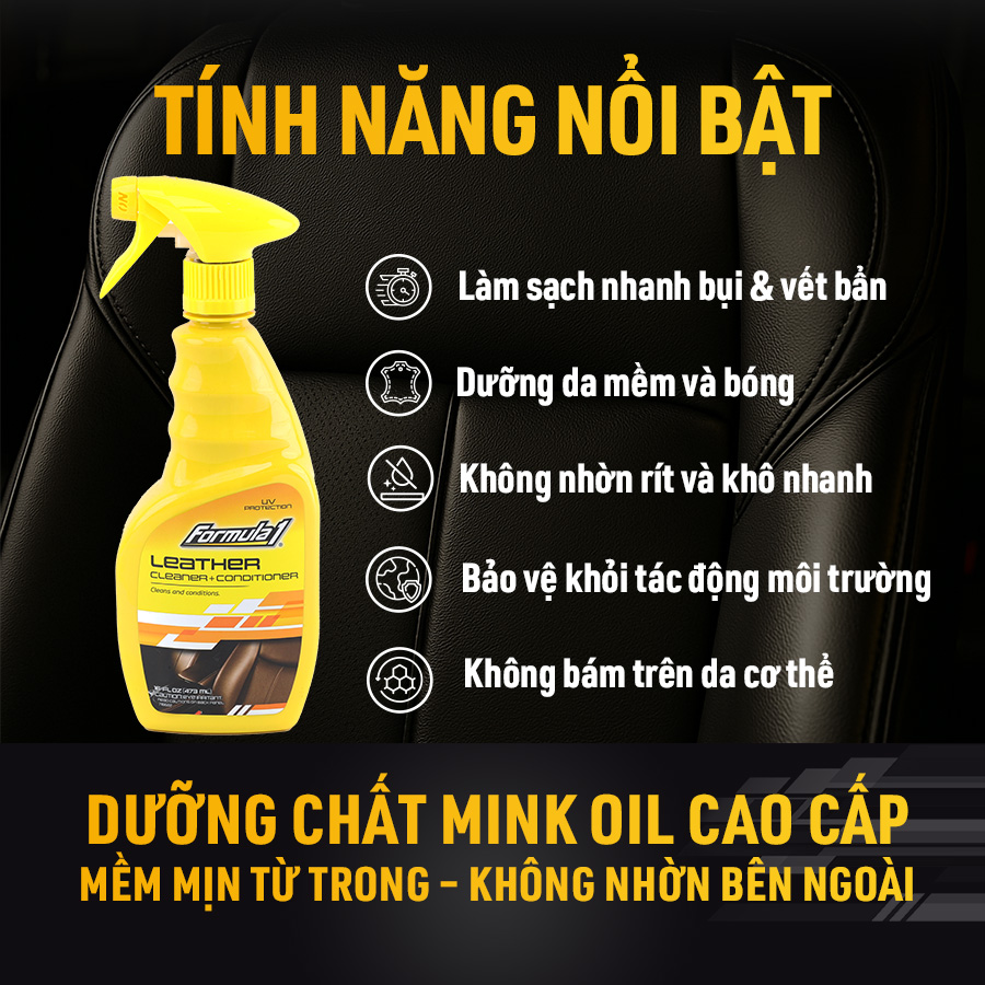 Chất tẩy sạch bảo dưỡng bề mặt da dạng xịt Formula 1 (Mr.Leather) (473ml) # 615163