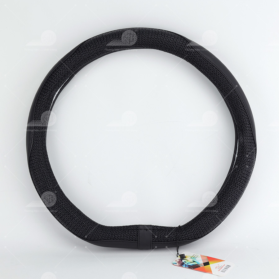 Bao vô lăng CIND PU+TPE kiểu D E011D Size M đen/đen