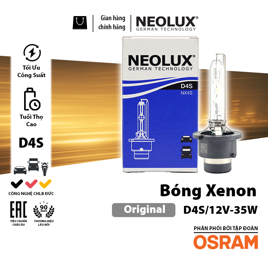 Bóng Xenon D4S 35W P32D-5 4X1 NX4S Hiệu Neolux 4300K / 3200lm  NX4S Hiệu NEOLUX