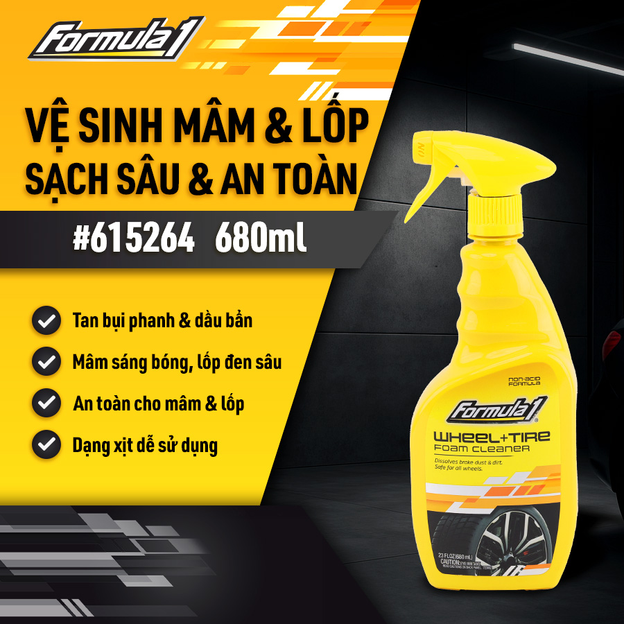 Đánh bóng mâm + Vỏ xe (Wheel+Tire) Formula 1 (680ml) # 615264