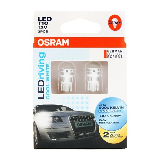 [BDOT1012V2880CW] Bóng Led Chân Ghim Nhỏ Standard Retrofit W5W 12V Màu Trắng Cool 2880CW Hiệu Osram