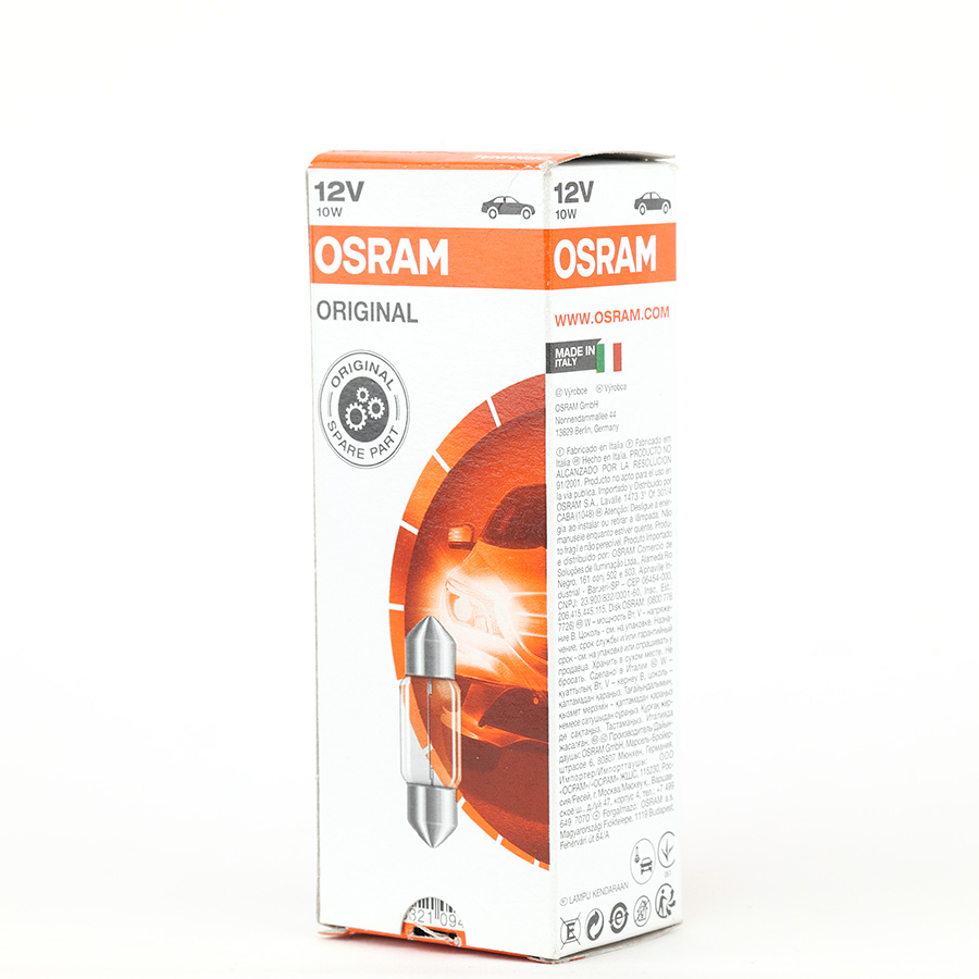 Bóng Cana Ngắn Original C5W SV8.5 12V 10W 6438 (1 hộp/10c) Hiệu Osram