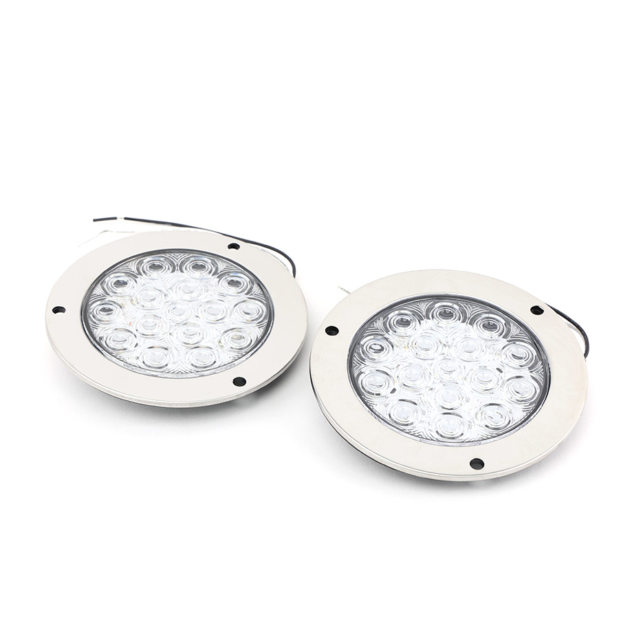 Đèn Led tròn siêu mỏng viền xi VIAIR VI-021-24V trắng ₵ 140*45mm 2PCS/SET