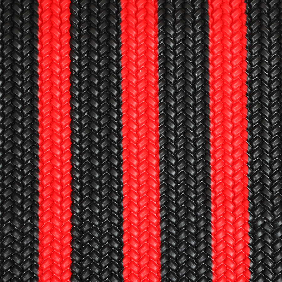 Lót sàn cuộn CIND 3D hạt chữ nhật xéo HB007 đen đỏ Size 9M*1.2M