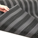 Lót sàn cuộn CIND 3D hạt chữ nhật xéo HB007 đen xám Size 9M*1.2M