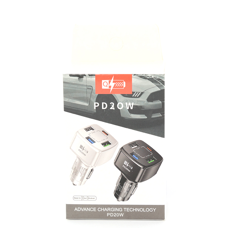 Đầu sạc 3 cổng USB+1 Type C PD20w BK365 màu đen