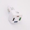 Đầu sạc 3 cổng USB+1 Type C PD20w BK365 màu trắng