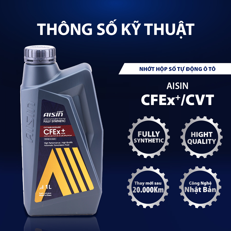 Nhớt Hộp Số Tự Động Aisin CFEx CVTFMulti  1 Lít CVTF001P/CVTFP01PB