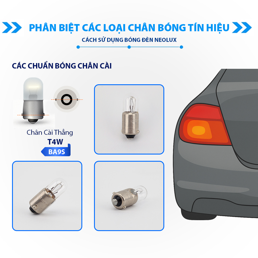 Bóng đèn biển số T4W (BA9s) 12V 4W N233 Hiệu NEOLUX