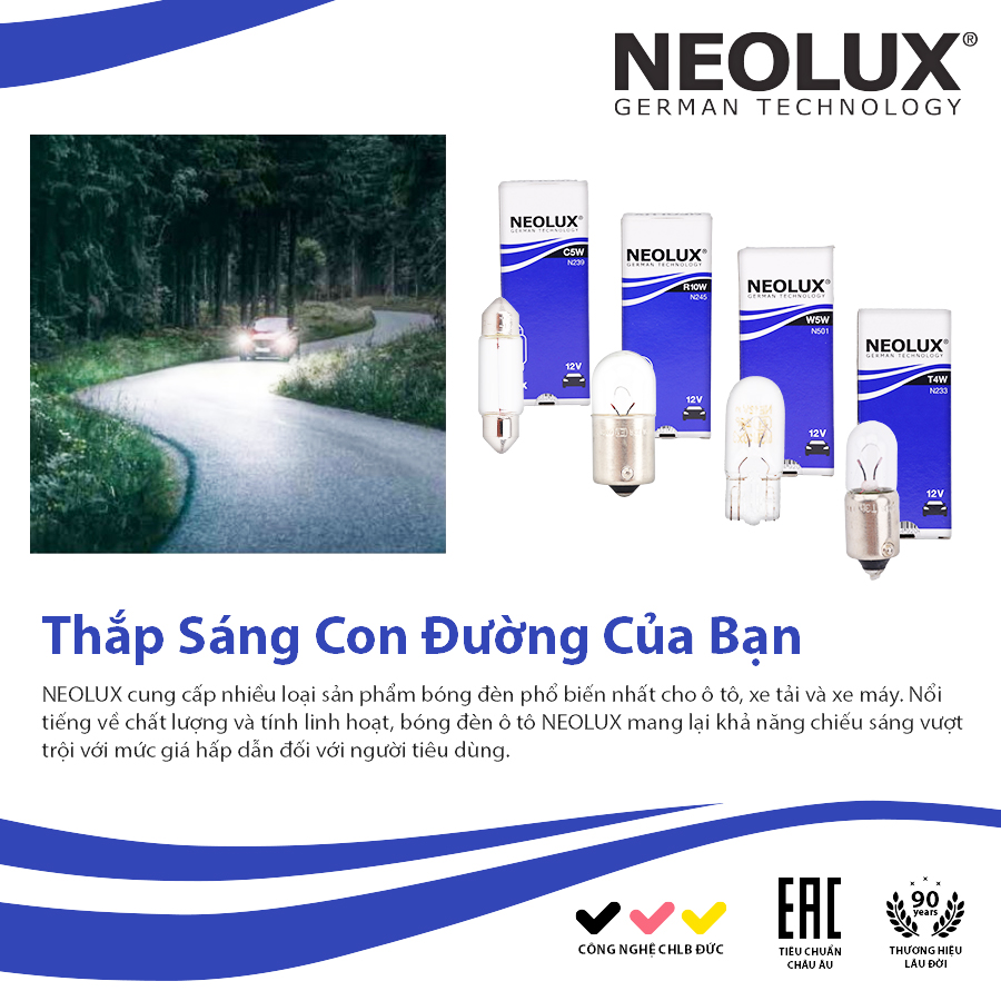 Đèn biển số T4W (BA9s) 24V 4W N249 Hiệu NEOLUX