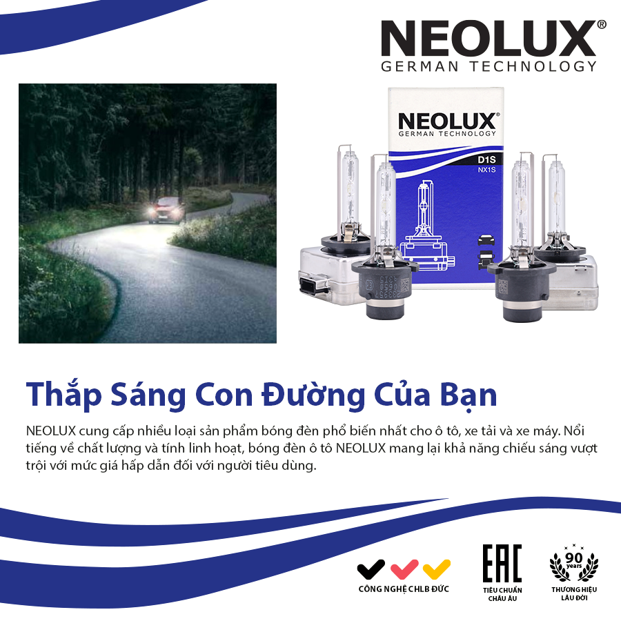 Bóng Xenon D1S 35W P32D-2 4X1 NX1S Hiệu Neolux  4300K / 3200lm  NX1S Hiệu NEOLUX