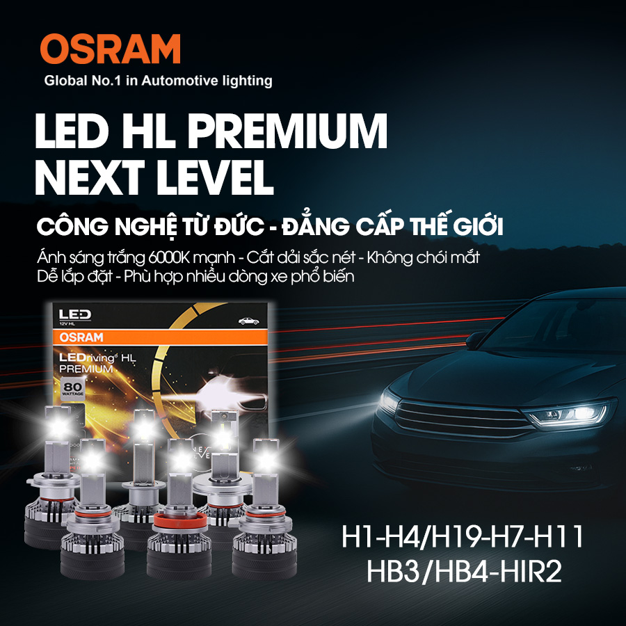 Bóng Led Pocky 2 9005-9006 (HB3-HB4) H9005/6CW 12V 80W 6000K 2 bóng/hộp Hiệu Osram