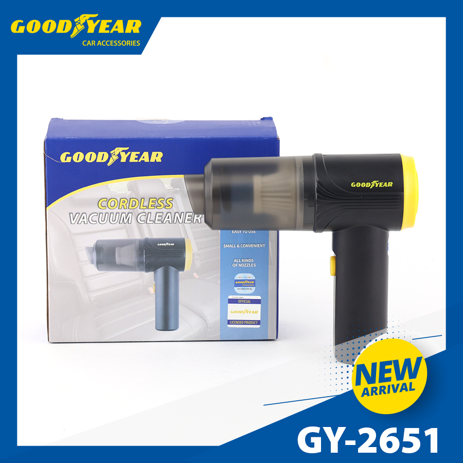 Máy hút bụi mini không dây GOODYEAR GY-2651 9V - 40W - 3.6Kps- 1800mAh cổng sạc USB