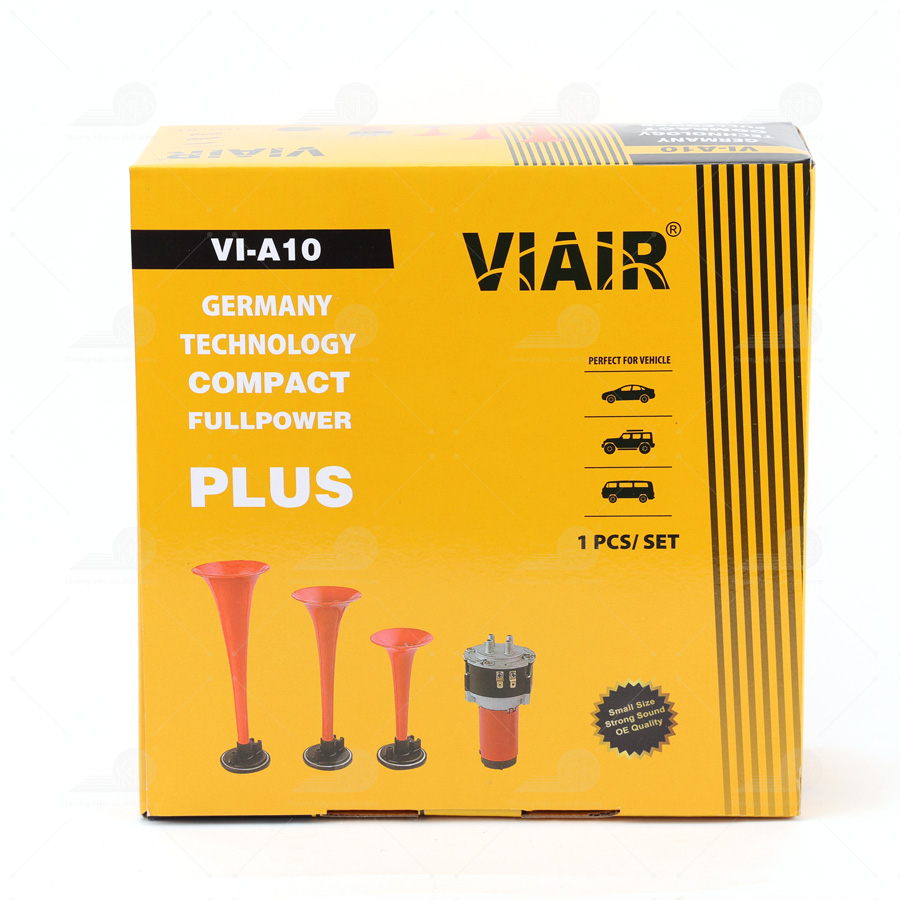 Kèn hơi 3 loa đỏ Viair (có rờ le) ( mô tơ E) VI-A10 12V