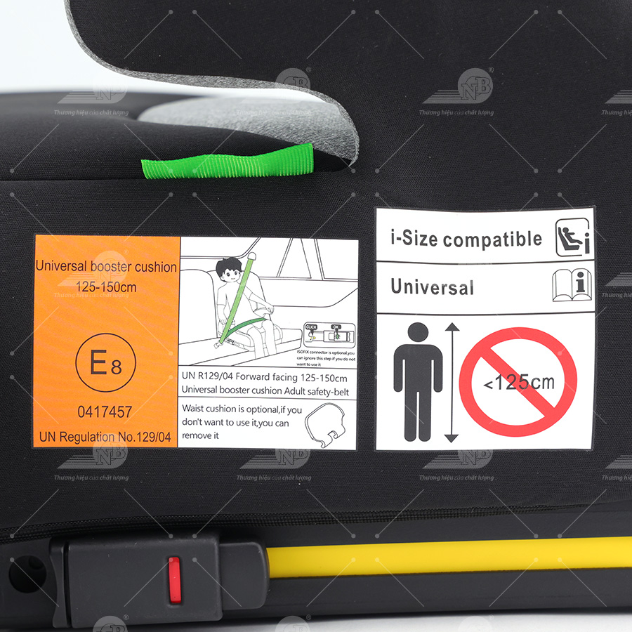 Ghế nâng có tựa lưng an toàn cho trẻ em trong xe hơi ET-002A Đen/xám