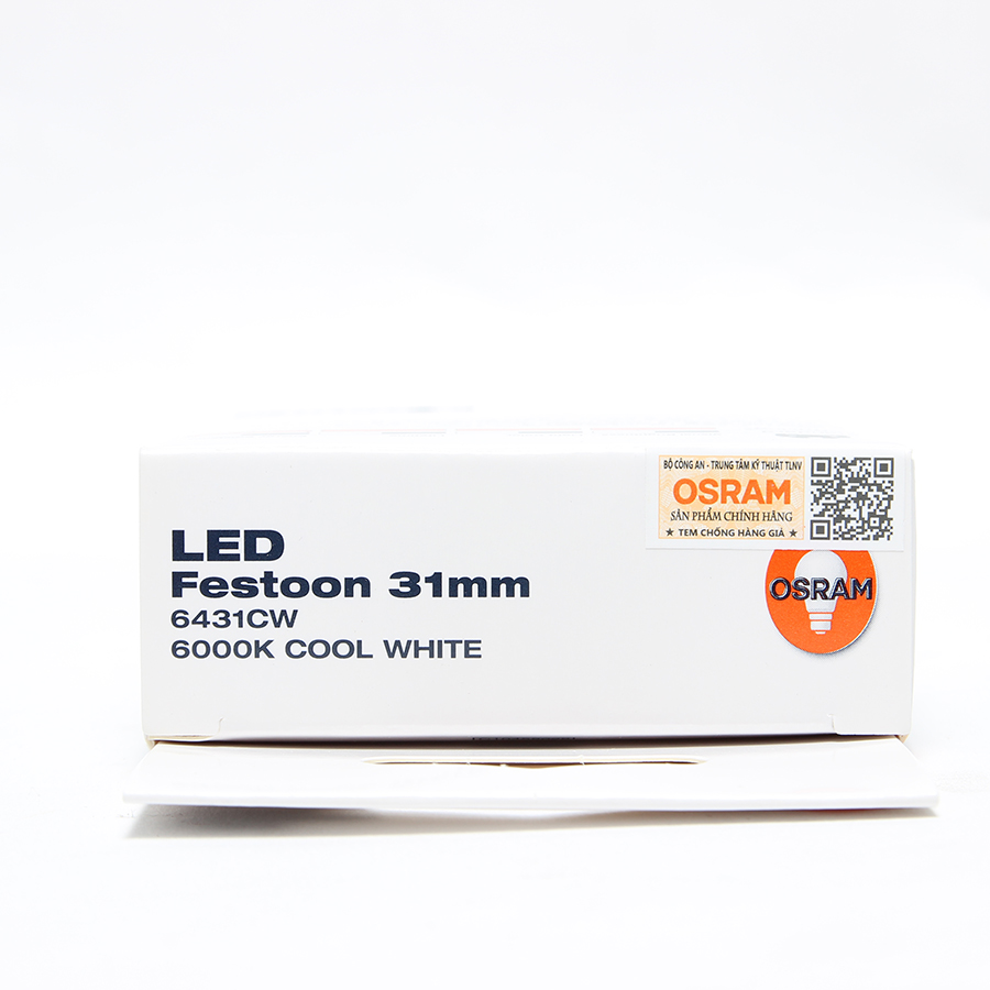 Bóng Cana Ngắn SV8.5 - 12V 
(trắng cool - 6000K) 6431CW LED Standard Hiệu Osram