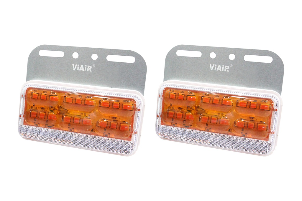 Đèn hông chữ nhật lớn 4D gương cầu VIAIR VI-103-24V vàng 129*101.5*23.5mm 2PCS/SET