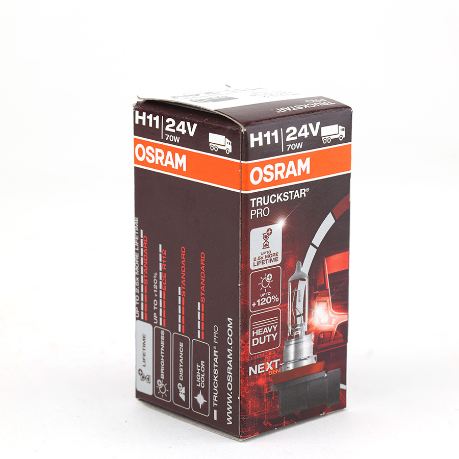 Bóng Halogen Tăng Sáng 100% Truckstar Pro H11 24V 70W 64213TSP Hiệu Osram