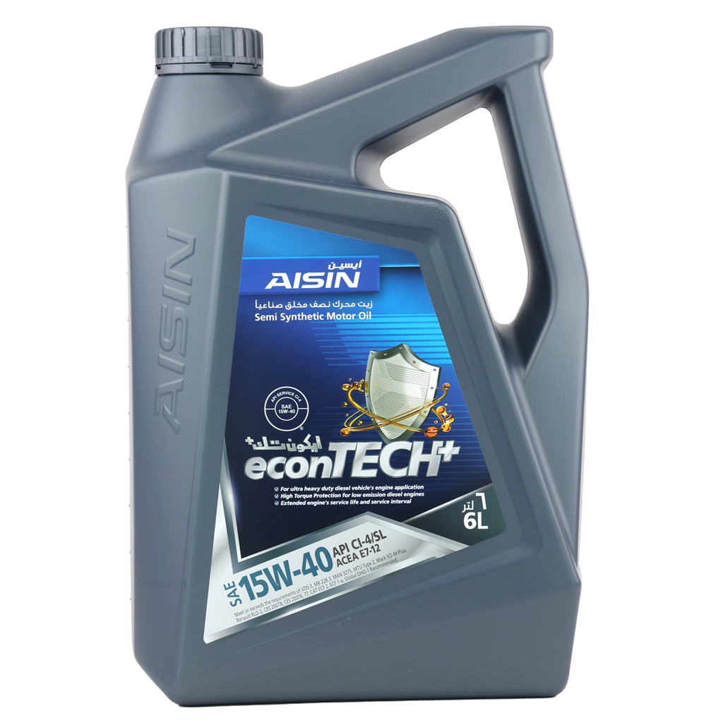 [9NAECSI1546PN] Nhớt Động Cơ Aisin 15W-40 CI4/SL Semi Synthetic 6 Lít ECSI1546P