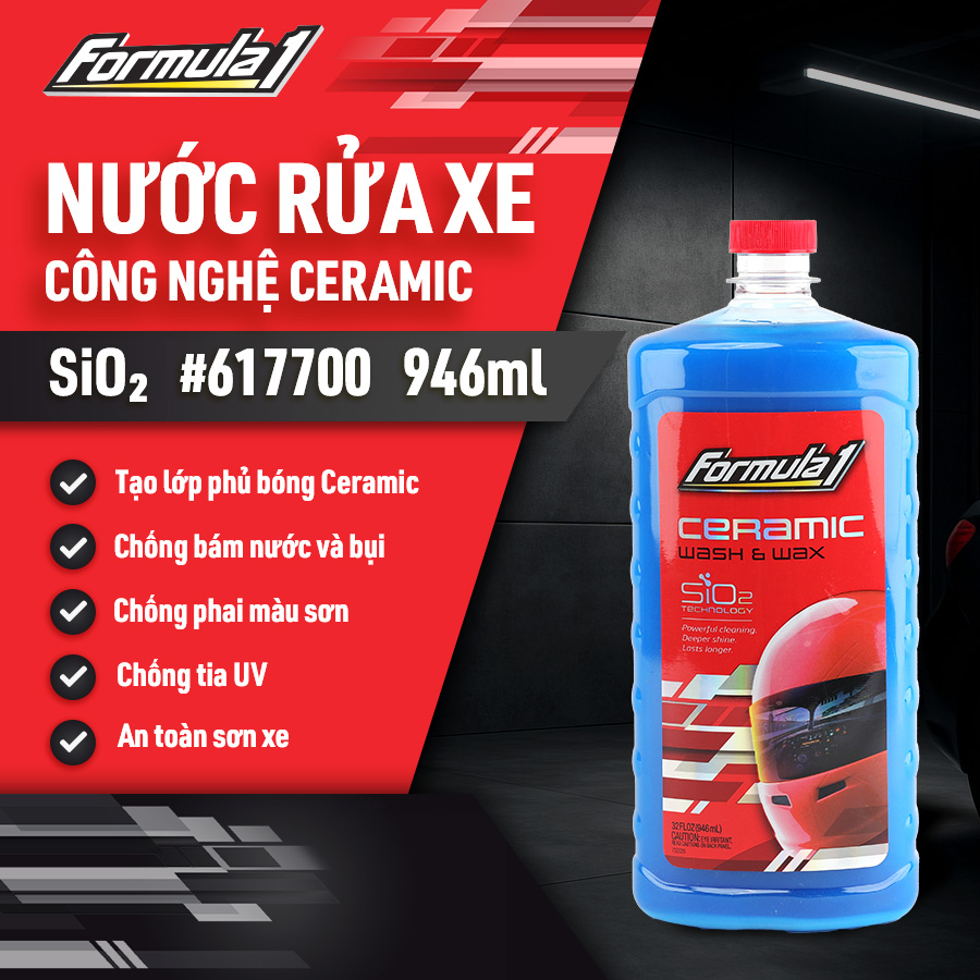 [TRF1617700] Nước rữa xe có đánh bóng Ceramic đậm đặc Formula 1 (946ml) # 617700