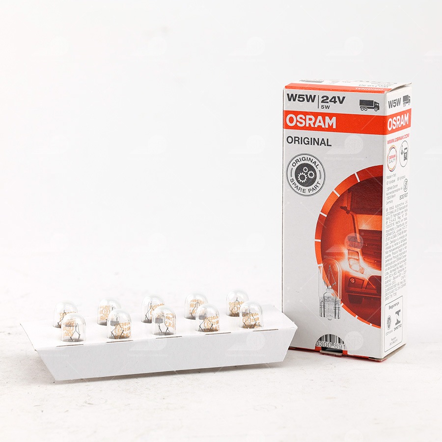 Bóng Chân Ghim Nhỏ 1 Tim Original W5W 24V 5W 2845 hộp giấy Hiệu Osram