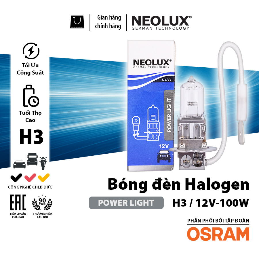 [BDNLXH312VN483] Bóng H3 N483 12V 100W PK22S NEOLUX