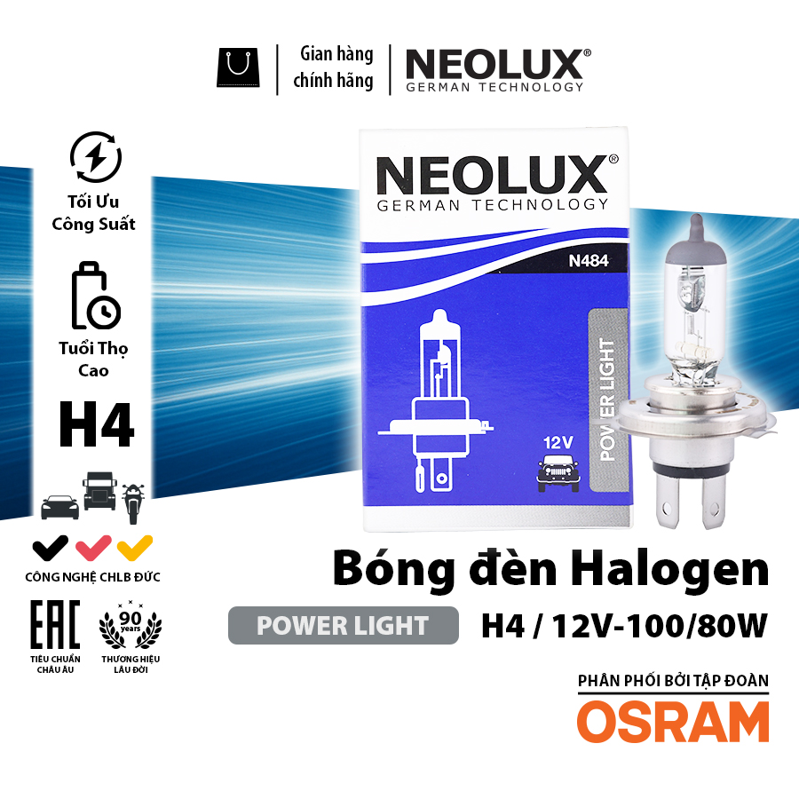 [BDNLXH412VN484] Bóng H4 N484 12V 100/80W P43T NEOLUX