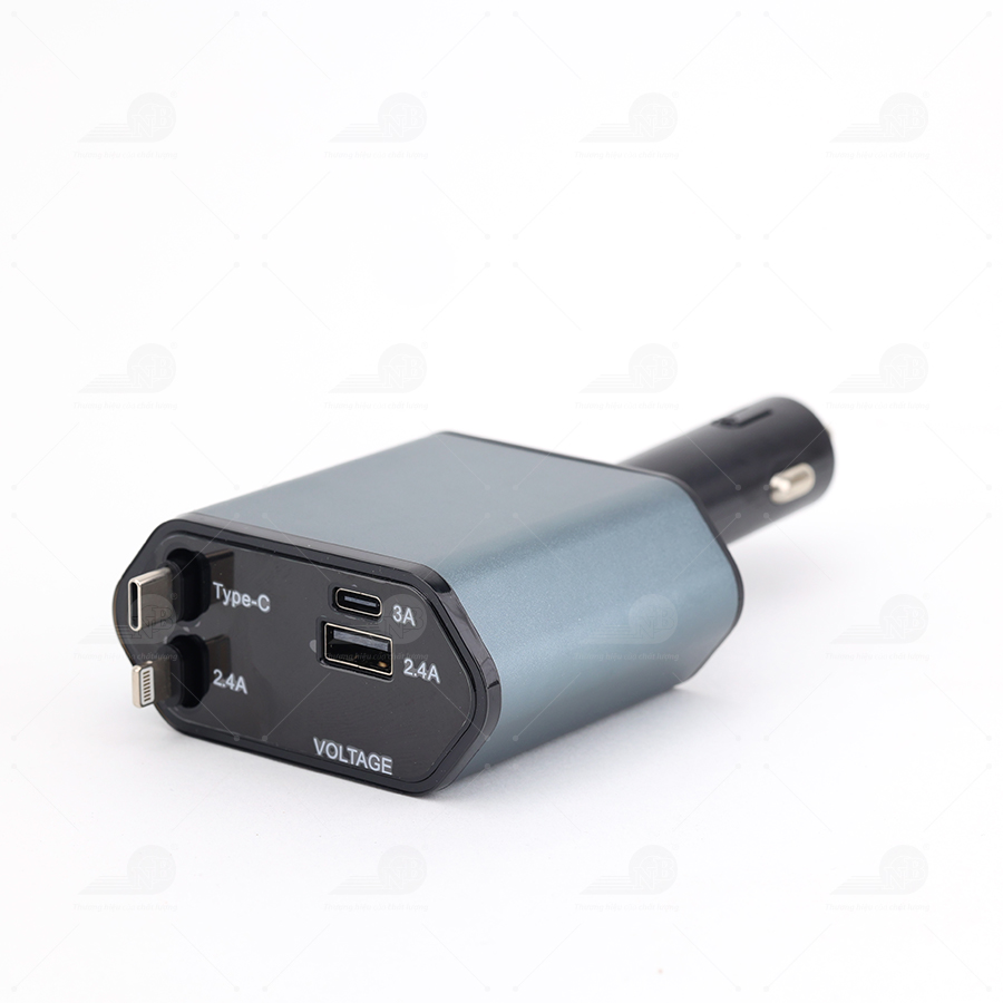 [SDTMHC1] Bộ sạc nhanh 4in 1 C1 (2 cổng + 1 dây sạc 2.4A + 1 dây sạc Type C) dây dài 800mm