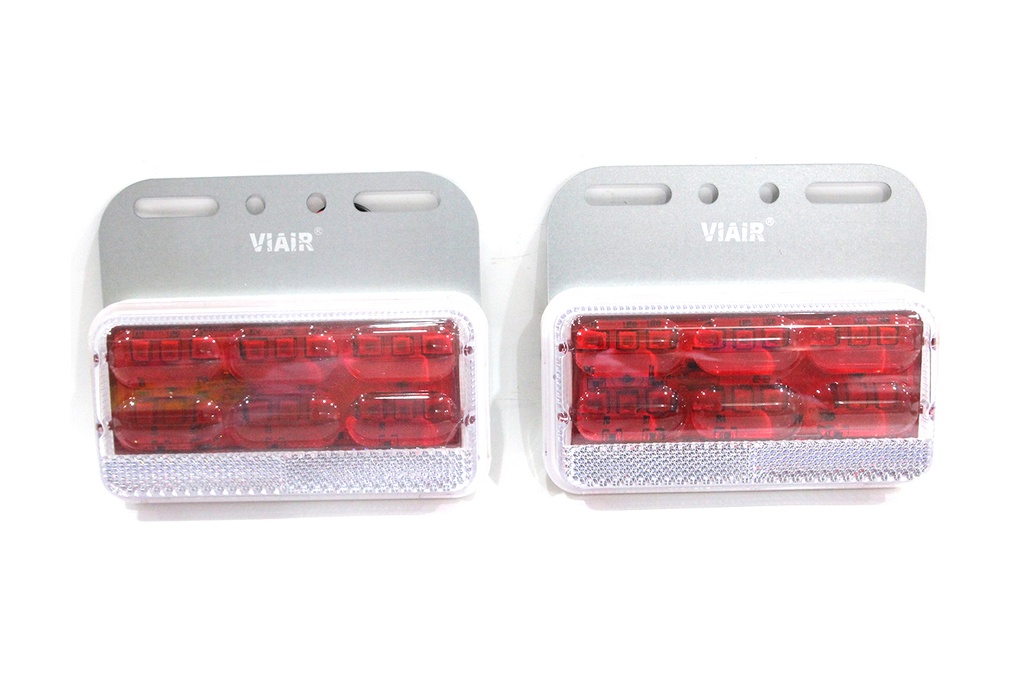 [DXVI10324D] Đèn hông chữ nhật lớn 4D gương cầu VIAIR VI-103-24V đỏ 129*101.5*23.5mm 2PCS/SET