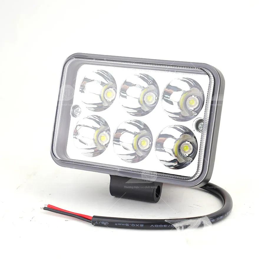 Đèn Led lõm 4D VIAIR chữ nhật 6 bóng JMJ-2F18-GB trắng 12-30V 77*111