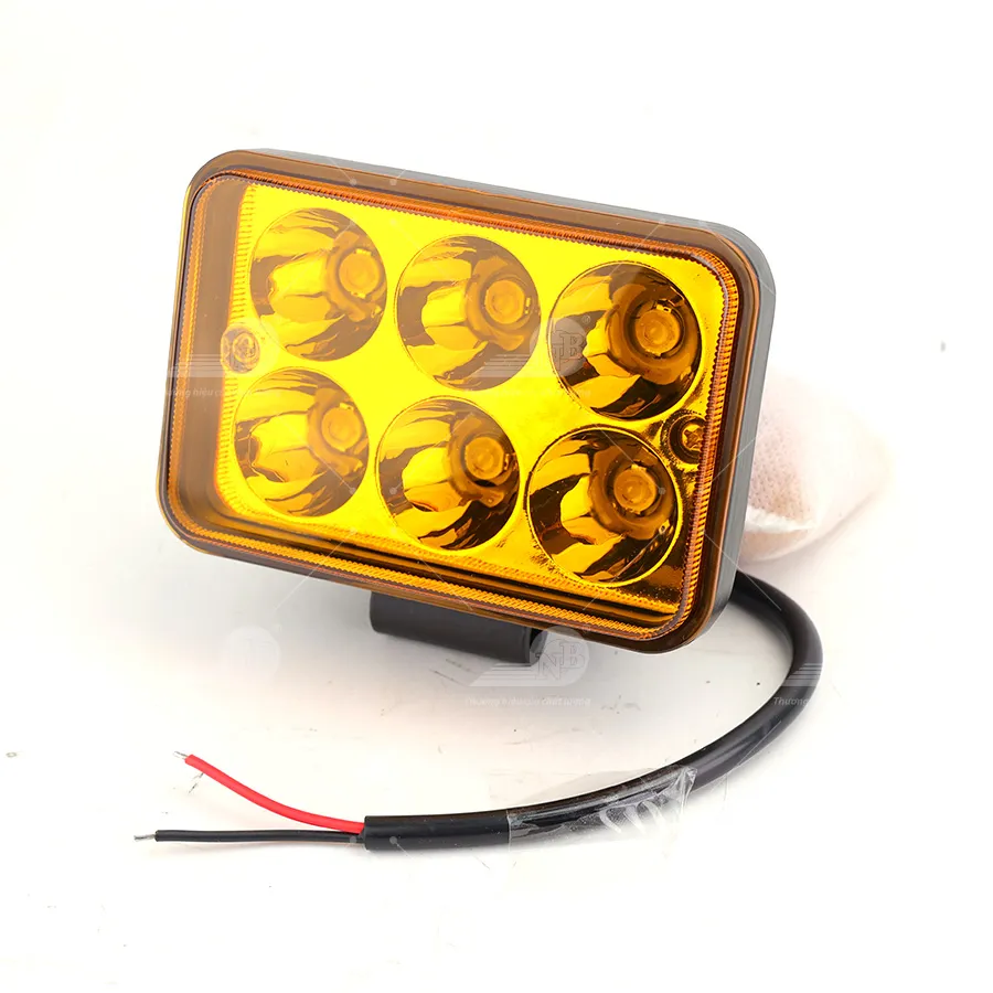 [DXJM2F18GBY] Đèn Led lõm 4D VIAIR chữ nhật 6 bóng JMJ-2F18-GB-Y vàng 12-30V 77*111