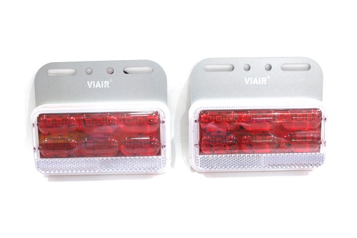 [DXVI10312D] Đèn hông chữ nhật lớn 4D gương cầu VIAIR VI-103-12V đỏ 129*101.5*23.5mm 2PCS/SET