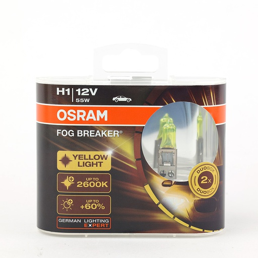 [BDO62150FBRHCB] Bóng Halogen Phá Sương H1 12V 55W P14.5S 62150FBR-HCB Yellow Hiệu Osram