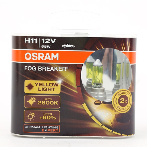 [BDO62211FBRHCB] Bóng Halogen Phá Sương H11 12V 55W PGJ19-2 62211FBR-HCB Yellow Hiệu Osram