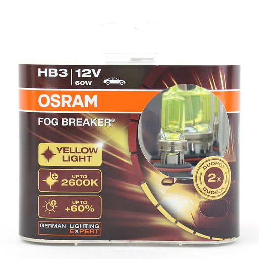 [BDO9005FBRHCB] Bóng Halogen Phá Sương HB3 12V 60W P20D 9005FBR-HCB Yellow Hiệu Osram