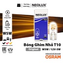 Bóng gim nhỏ T10 (W5W) TRẮNG 12V 5W  N501 Hiệu NEOLUX