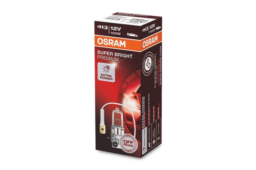 [BDOH312V62201SBP] Bóng Halogen Super Bright Premium H3 12V 100W 62201SBP Hiệu Osram