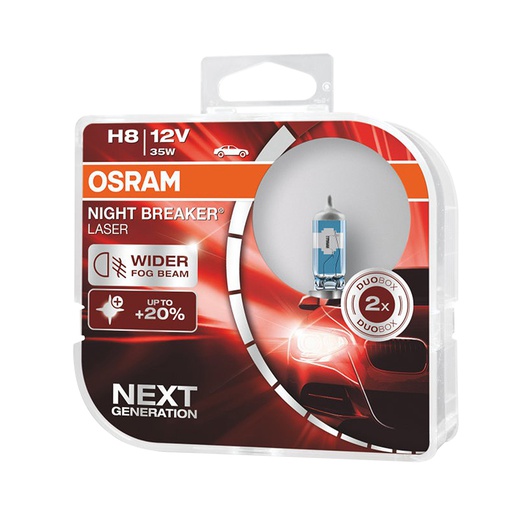 [BDOH812V64212NL] Bóng Halogen Tăng Sáng 150% Night Breaker Laser H8 12V 35W 64212NL-HCB Hiệu Osram